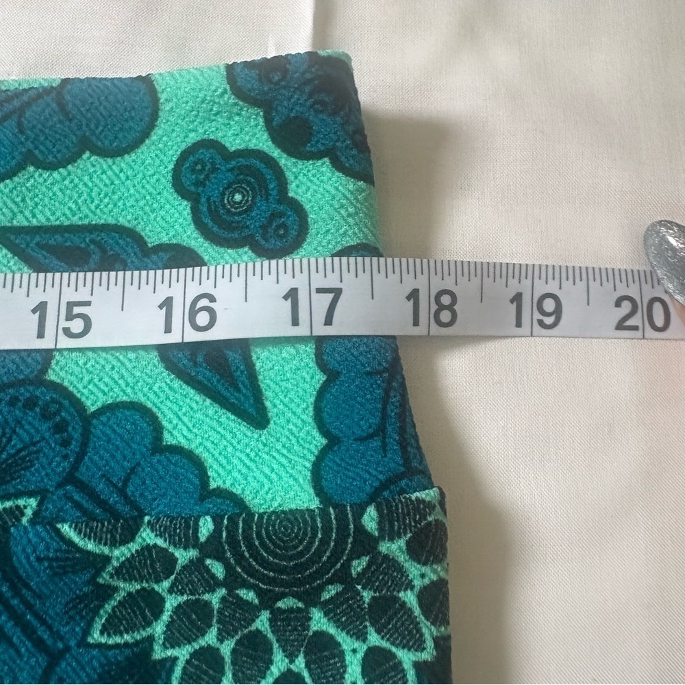 LuLaRoe Cassie Skirt XL Teal Mandala Geometric Pencil Skirt Stretch Work Office - Picture 3 of 5